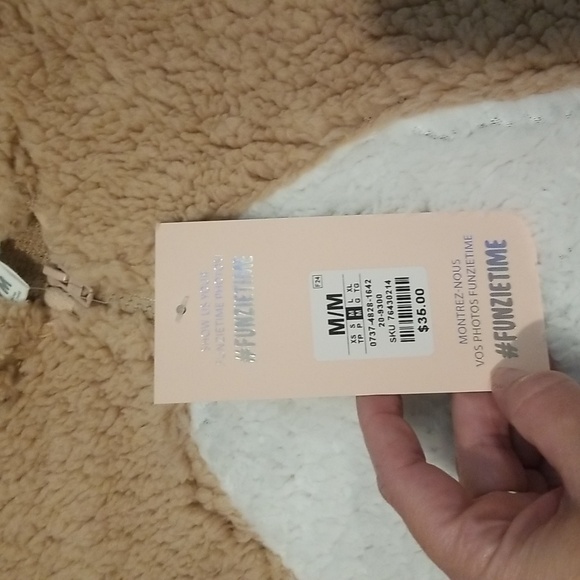 Funzietime fuzzy onesie with dog hood medium NWT - Picture 9 of 9